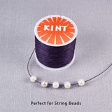 Round Waxed Polyester Cords, Twisted Cord, Purple, 0.5mm, about 106m/roll