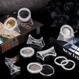 Acrylic Protection Box & Display Stand Set, for Souvenir Medals, Commemorative Coin, Clear, 6.6x2x6cm