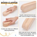 Beech Wood Tailors Clapper, Hardwood Seam Presser Tool, Bisque, 177~303x67.5~68x45~45.5mm, 2pcs/set