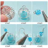 DIY Jewelry Set Making, with Iron Wire Pendants, Cage Pendants, Natural Lava Rock Beads, Transparent Glass Beads and Brass Earring Hooks, Mixed Color, 11.8x7.2x3.5cm