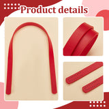 PU Leather Sew on Bag Handles, for Purse Making, Dark Red, 61.3~61.5x1.85x0.4cm, Hole: 1.8mm