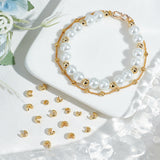 160Pcs 2 Style Brass Crimp Bead Cover, Real 18K Gold Plated, 4~5.5x2.5~3mm, Hole: 1.5~2mm, 80pcs/style