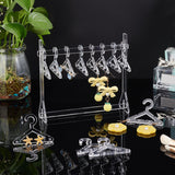 30Pcs Transparent Acrylic Earring Display Accessories, for Earring Organizer Holder, Clothes Hanger shape, Clear, 3.95x5.5x0.3cm, Hole: 2mm