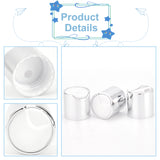 Aluminized Plastic Press Caps, Replacement Disc Top, Dispensing Lotion Bottle Closure, Column, Silver, 28x28mm, Inner Diameter: 24mm