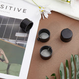 Iron Curtain Rod Seal Flat Head, Curtain Rod Cap Finials, with Screw, Black, 32.5x22.5mm, Inner Diameter: 28.5mm