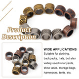 60Pcs 6 Style  Tibetan Style Alloy Spacer Beads, Large Hole Beads, Column, Mixed Color, 11x7mm, Hole: 8mm, 10pcs/style