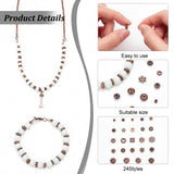1200Pcs 24 Styles Tibetan Style Alloy Spacer Beads Sets, Rondelle & Bicone & Flat Round, Mixed Shapes, Red Copper, 4~9x2~6.3mm, Hole: 1~2.5mm, 50pcs/style