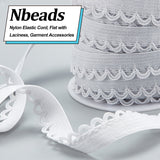 Nylon Elastic Cord, Flat with Laciness, Garment Accessories, WhiteSmoke, 12mm, about 10.94 Yards(10m)/Roll