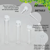 150 Sets 3 Styles Clear Glass Bottles, with Plastic Dropping Rod, Refillable Perfume Sample Bottle, Column, Ghost White, 0.9~1x1x4~6.25mm, Capacity: 1~3ml(0.03~0.1fl. oz), 50 sets/style