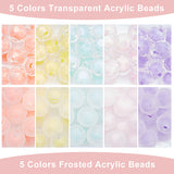 120Pcs 10 Colors Transparent Acrylic Beads, Bead in Bead, Faceted, Round, Mixed Color, 9.5x9.5mm, Hole: 2mm, 12pcs/color