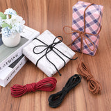 3 Bundles 3 Colors  Round Braided PU Imitation Leather Cords, Mixed Color, 4mm, about 5.47 Yards(5m)/Bundle, 1 bundle/color