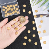 50Pcs Ion Plating(IP) 304 Stainless Steel Connector Charms, Flat Round Links, Golden, 10x1mm, Hole: 1.3mm