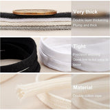 25M Double Layer Flat Cotton Cords, Hollow Cotton Rope, for Garment Accessories, White, 11x1.2mm, 25m/roll