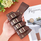 PU Sheath Holder, for Knight Sword, with Iron Buckles, Garment Accessories, Coconut Brown, 180x155x13mm, Inner Diameter: 41x15mm