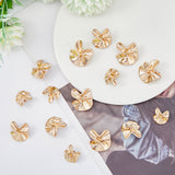 24Pcs 3 Style Irregular Flower Shape 1-Hole Zinc Alloy Shank Buttons, Garment Decoration, Light Gold, 17~24x16.5~23.5x12.5~13.5mm, Hole: 2mm, 8pcs/style