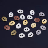 Tibetan Style Alloy Buttons, 2-Hole, Oval, Lead Free and Nickel Free, Mixed Color, 14x11x1mm, Hole: 2mm