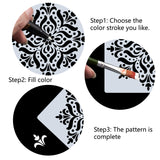 PET Plastic Hollow Out Drawing Painting Stencils Templates, Square, Flower Pattern, 300x300mm