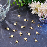 20Pcs Brass Pendants, Long-Lasting Plated, Star, Real 18K Gold Plated, 11.5x10x1.5mm, Jump Ring: 5x0.7mm, Inner Diameter: 1/8 inch(3.5mm)