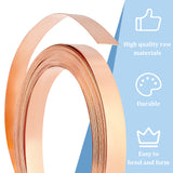 Copper Craft Wire, Flat, Raw(Unplated), 6.5x0.2mm, about 19.69 Feet(6m)/Roll