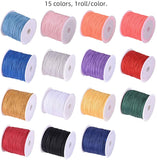 Nylon Thread, Nylon Jewelry Cord for Custom Woven Jewelry Making, Mixed Color, 0.8mm, about 45m/roll, 15rolls/set