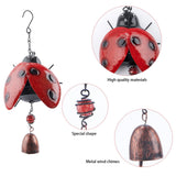 Iron Wind Chimes, with Glass Beads, Home Decorations, Ladybug, Multi-color, 290~320mm