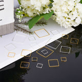 Brass Linking Rings, Square, Golden & Silver, 8x8x1mm/10x10x1mm/12x12x1mm/15x15x1.1mm/20x20x1.2mm, 200pcs/set