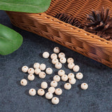 Unfinished Wood Beads, Natural Wooden Loose Beads Spacer Beads, Round, 10x10~12mm, Hole: 2mm
