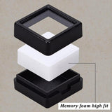 Acrylic Jewelry Box, with Sponge, Square, Black, 2.95x2.95x1.65cm