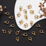 50Pcs Brass Screw Eye Peg Bails Charms, for Half Drilled Bead, Golden, 9x5x3.5mm, Hole: 3.5mm, Pin: 0.5mm
