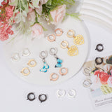 20Pcs 5 Style Stainless Steel Huggie Hoop Earrings Findings, with 316 Surgical & 304 Stainless Steel Pins, with Vertical Loops, Mixed Color, 15~15.5x13~14x3~4mm, Hole: 1.4~1.6mm, Pin: 1mm, 4Pcs/style