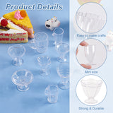 Plastic Mini Cups Set, Clay Mold, for DIY Ice Cream Cup Cream Clay Accessory Container, Clear, 25~42x21~35x30~50mm, 12pcs/set