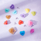 150Pcs 10 Colors Plastic Heart Lapel Pin Backs, Butterfly Clutch Pin Backings, with 150Pcs Brass Tie Tacks Lapel Pin Brooch Findings, Mixed Color, 14x14.5x8mm, Hole: 1mm, 15Pcs/color