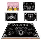 Pendulum Dowsing Divination Board Set, Wooden Spirit Board Black Talking Board Game for Spirit Hunt Birthday Party Supplies with Planchette, Eye Pattern, 300x210x5mm, 2pcs/set