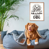 Self-Adhesive Silk Screen Printing Stencil, for Painting on Wood, DIY Decoration T-Shirt Fabric, Turquoise, Dog, 280x220mm