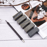 Wood Chisels Knife Set, Tungsten Steel Wood Carving Tool, for Stone Seal Graver, with Rectangle Stones, Gray, 147.5x7mm, Head: 3x1.5mm, Stones: 51x20x20mm