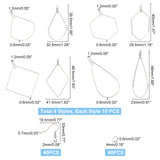 DIY Beaded Hoop Earring Making Kits, Including 304 Stainless Steel Hoop Earring Findings, 316 Stainless Steel Earring Hooks, Stainless Steel Color, Hoop Earring Findings: 40pcs/box