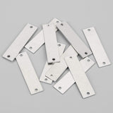 Aluminium Links, Stamping Blank Tag, Custom Engraving Name Plate, Business Card Blanks, Rectangle, Platinum, 50x13x1.5mm, Hole: 2.5mm, 30pcs/box