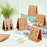 100Pcs 3D Triangle Kraft Paper Earring Display Cards, with 200Pcs Silicone Ear Nuts, Peru, Finish Product: 8x6.5cm, Hole: 2mm