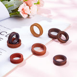 8Pcs 2 Style Wood Grooved Finger Ring Settings, Ring Core Blank, for Inlay Ring Jewelry Making, Mixed Color, Inner Diameter: 15.3~19.4mm, Groove: 2.7~2.9mm, 4Pcs/style