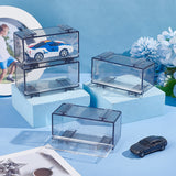 Plastic Mold Presentation Boxes, Minifigures Display Case for Car Toy Storage, Rectangle, Gray, 4.52x9.5x4.3cm