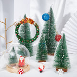 5Pcs 5 Style Artificial Mini PVC Pine Needle Christmas Tree, for Christmas Shopping Mall Window Desktop Decoration, Dark Green, 55~108x105.5~300mm, 1pc/style