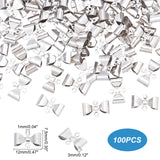 100Pcs 316 Surgical Stainless Steel Connector Charms, Bowknot, Stainless Steel Color, 12x7.5x3mm, Hole: 1mm