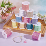 12 Rolls 12 Colors Polyester Braided Thread, Mixed Color, 0.8mm, about 27.34 Yards(25m)/Set, 1 color/roll