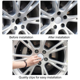 4Pcs ABS Plastic Car Wheel Center Hub Cap, Flat Round, Silver, 56x13mm, Fit for 50.5mm Hole