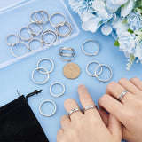 24Pcs 8 Size 201 Stainless Steel Grooved Finger Rings Set for Men Women, Stainless Steel Color, US Size 6 3/4(17.1mm)~US Size 14(23mm), 3pcs/size