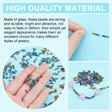 90g 6 style Glass Round Bugle Beads, Transparent & Plated, Mixed Color, 4~4.5x2mm, Hole: 1mm, 460pcs/style
