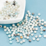 2 Strands Natural Flower Amazonite Beads, Faceted, Round, 4mm, Hole:0.8~1mm, about 85pcs/strand, 14.5 inch