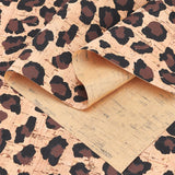 Cork Printed Sheets, Leopard Pattern Printed Fabric for Making Earring, Bag, Phone Cover, Peru, 297x210x0.5mm, 10Sheets