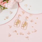 20Pcs Brass Cubic Zirconia Stud Earring Findings, with Vertical Loop & 925 Sterling Silver Pins & 20Pcs Brass Ear Nuts, Heart, Nickel Free, Real 18K Gold Plated, 11x11mm, Hole: 0.8mm, Pin: 0.7mm
