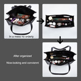 Felt Purse Organizer Inserts, Felt Bag Organizer with Zipper, Handbag & Tote Shaper, Black, 30.5x15x12cm
